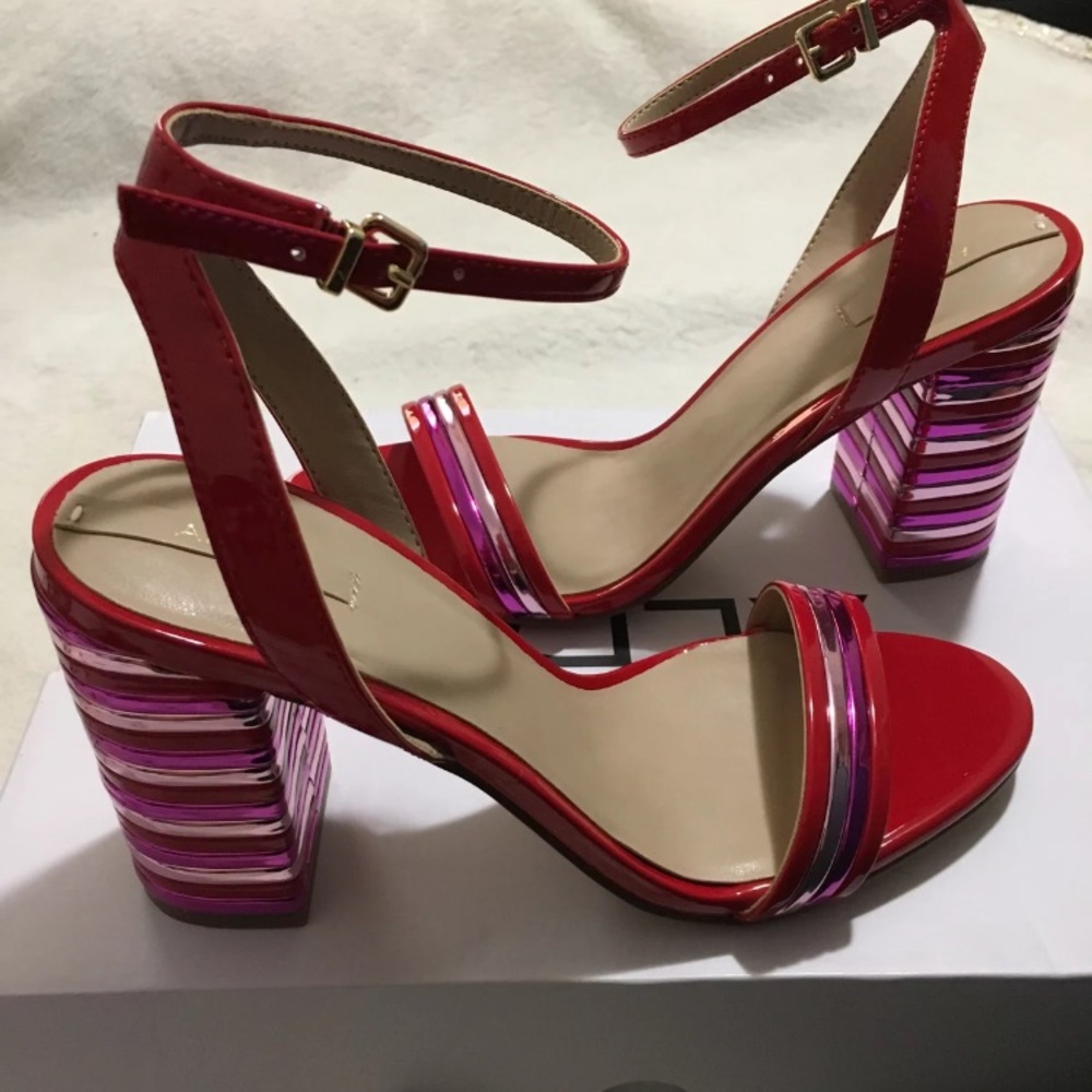 NEW Aldo Ankle Strap Open Toe Heels